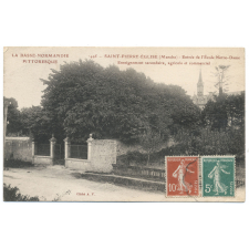 495 - Saint-Pierre-Eglise (Manche) - Entrée de l'Ecole Notre-Dame - Enseignement secondaire, agricole et commercial.