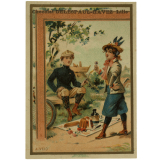 Carte réclame. Chocolat Delespaul-Havez. Lille. A vélo.