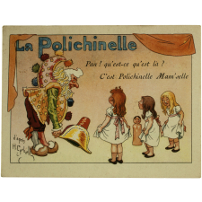 Carte réclame. Alcool de Menthe de Ricqlès. La Polichinelle.