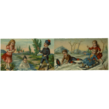 Images à collectionner. Jeux d'enfants. La pêche. Le traineau.