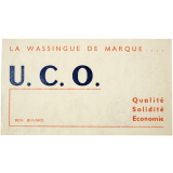 Buvard publicitaire. U.C.O. La wassingue de marque. 