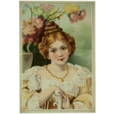Carte réclame. La New Jersey. Portrait de jeune fille. 