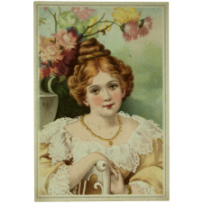 Carte réclame. La New Jersey. Portrait de jeune fille.