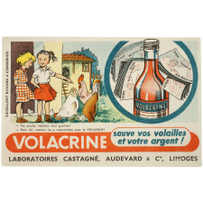 Buvard publicitaire. Volacrine sauve vos volailles et votre argent!.