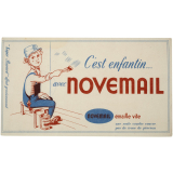 Buvard publicitaire. Novemail. Garçon assis. 