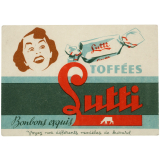 Buvard publicitaire. Toffées Lutti. Bonbons exquis.