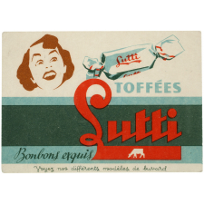 Buvard publicitaire. Toffées Lutti. Bonbons exquis.