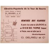 Buvard publicitaire. Librairie - Papeterie de la Tour de Beurre (Rouen).