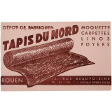Buvard publicitaire. Tapis du Nord. 