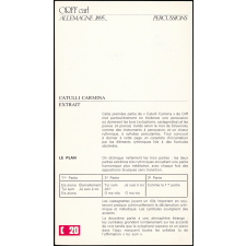 Percussion : Catulli Carmina de Carl Orff