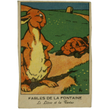 Image à collectionner. Fables de La Fontaine. Le lièvre et la tortue.

