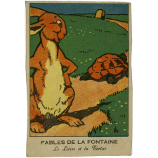 Image à collectionner. Fables de La Fontaine. Le lièvre et la tortue.