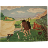 Buvard publicitaire. Biscottes Colibri. Les grandes époques de l'histoire vues par Bot. 