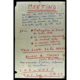 Meeting - Tous Lundi 24 Fev 18h30 Bourse du Travail.