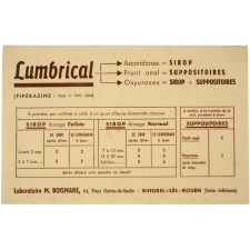 Buvard publicitaire. Lumbrical.