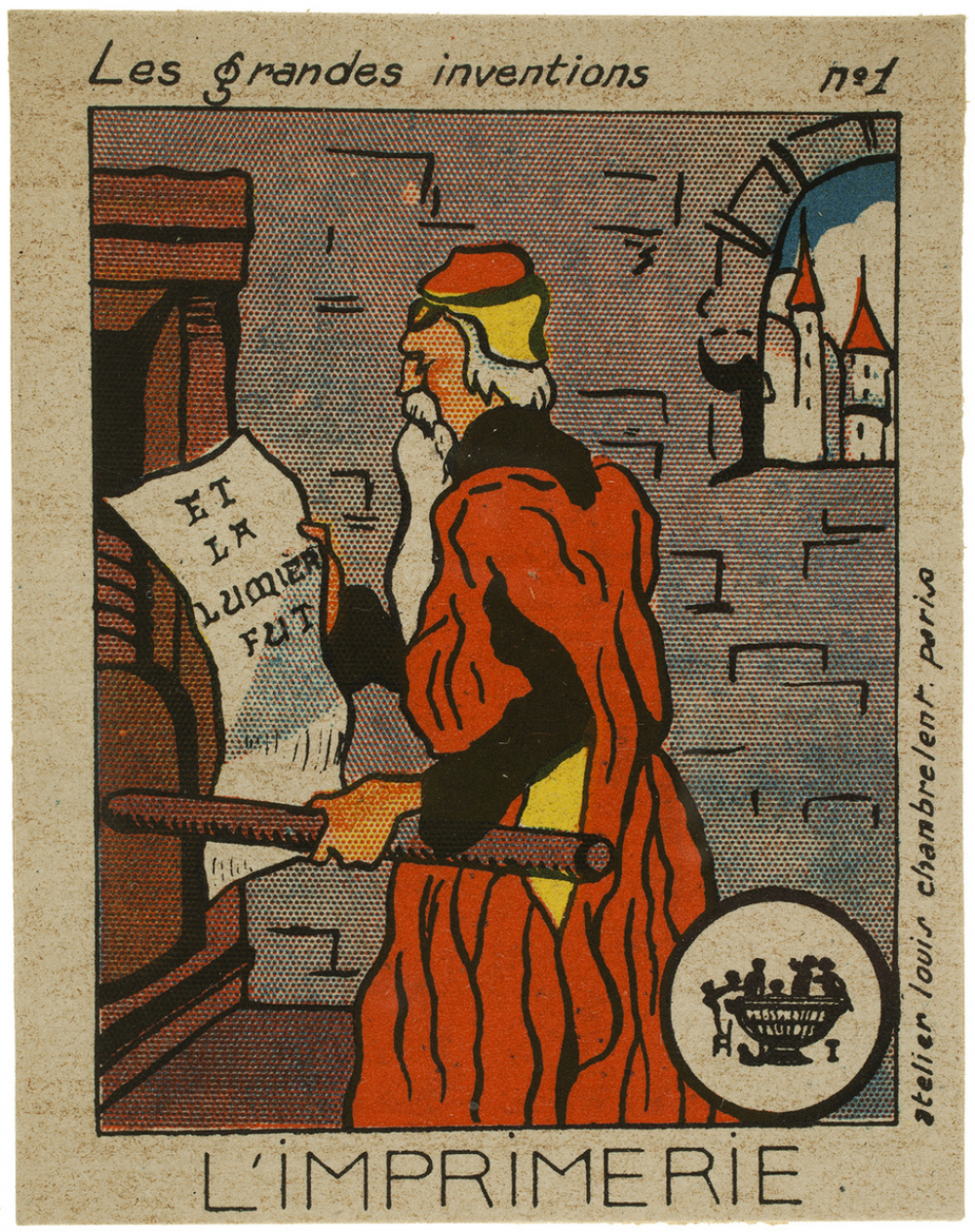 Cartes réclame. Phosphatines Falières. Les grandes Inventions. 