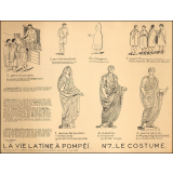 Tableau mural. La vie latine à Pompéi. N°7. Le costume.