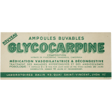 Buvard publicitaire. Glycocarpine.