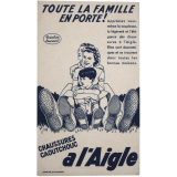 Buvard publicitaire. Chaussures caoutchouc à l'Aigle.