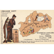 Émulsion Scott - Débilité générale, croissance, dentition, bronchite, rachitisme - Département de la Haute-Saône - 226.313 habitants - Chef-Lieu : Vesoul - Sous-préfecture : Lure.