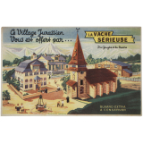 Buvard publicitaire. La Vache Sérieuse. Village jurassien.