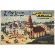 Buvard publicitaire. La Vache Sérieuse. Village jurassien.