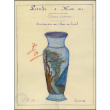 Cochinchine/Dessin d'imitation : décoration d'un vase à fleurs sur l'autel.