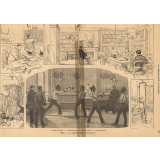 Le cercle des étudiants. 1. La salle de lecture. - 2. La bibliothèque. - 3. La salle d'armes. - 4. L'hydrothérapie.