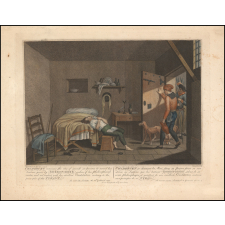 Condorcet se donnant la mort dans sa prison. Condorcet commits the act of suicide in prison.