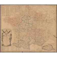 Carte de France divisée en ses dix métropoles et ses 85 départements Suivant les Décrets de l'Assemblées Nationale.