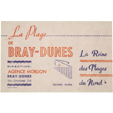 Buvard publicitaire. La plage de Bray-Dunes.