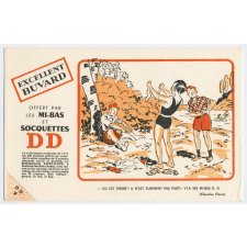 Buvard publicitaire. Mi-Bas et Socquettes D D. La baignade. 