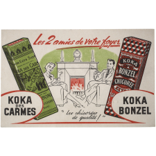 Buvard publicitaire. Chicorées Koka des Carmes et Koka Bonzel.