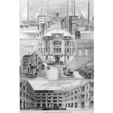 La nouvelle école centrale de Paris. Un laboratoire. Entrée des élèves. Façade principale. Un amphithéâtre. Grande cour.