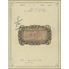 Cochinchine/Dessin de mémoire : un plateau en bois décoré.