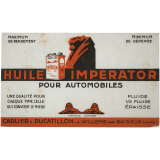 Buvard publicitaire. Huile Impérator pour automobiles.