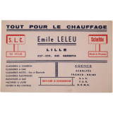 Buvard publicitaire. Emile Leleu. Tout pour le chauffage.