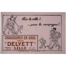 Buvard publicitaire. Chaussures en gros Delyett.