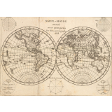 Mappe-Monde divisée en ses quatre parties.
