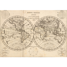 Mappe-Monde divisée en ses quatre parties.