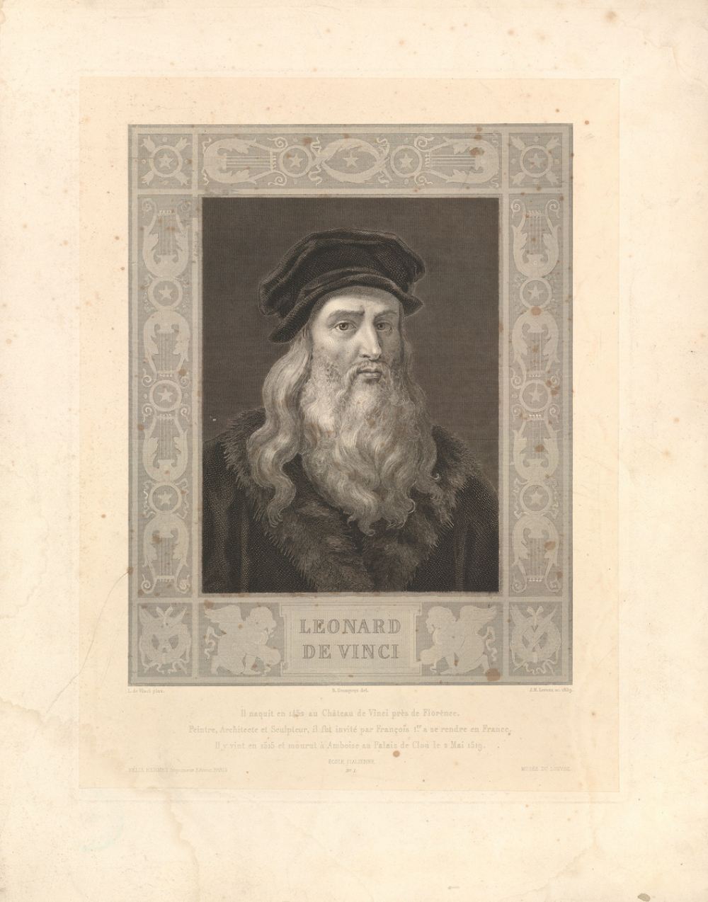 Léonard de Vinci. Ecole Italienne.
