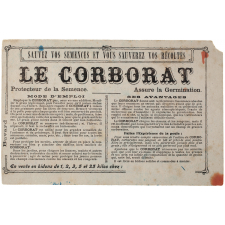 Buvard publicitaire. Le Corborat, protecteur des semences, assure la germination.