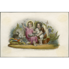 Image religieuse. Jésus, Dieu de bonté, donne la nourriture, au plus petit oiseau, à toute créature.