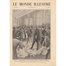 La manifestation des étudiants devant la Faculté de Médecine. Paris.