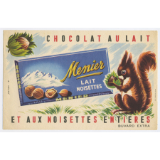 Buvard publicitaire. Chocolat Menier. Lait Noisettes.