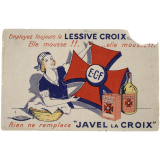 Buvard publicitaire. Rien ne remplace Javel La Croix. 