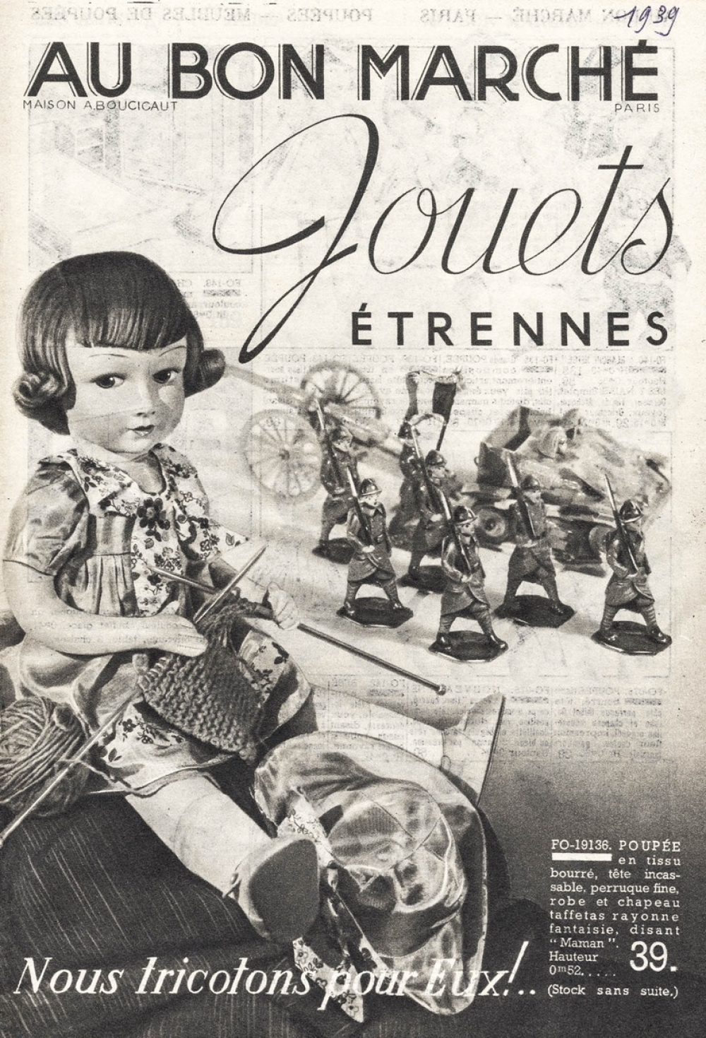 Au Bon Marché, Paris. Jouets, étrennes. 