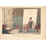 Atelier d'une dame peintre.