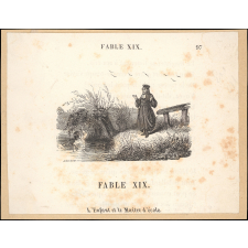 Fable de La Fontaine. . L'Enfant et le Maître d'école. Fable 19. Illustration.
