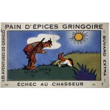 Buvard publicitaire. Pain d'épices Gringoire. Echec au chasseur - n°1. 
